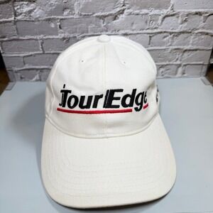 Vintage Tour Edge Golf Hat Cap White Lift-Off 90s 2000s Adjustable Strapback